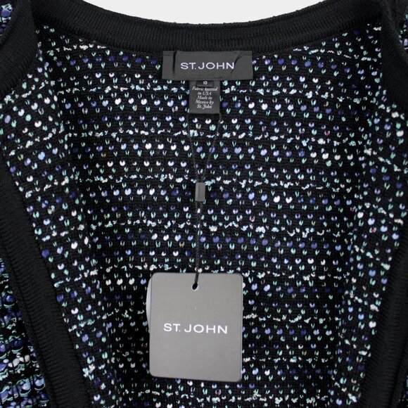 NWT St. John Martinique Blue Tweed Jacket, Blazer, Cardigan Size 10 - Picture 8 of 8